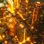 ⓒ 2026 Rich & Rich A grand visualization of wealth where digital financial infrastructure and futuristic urban architecture merge to create global asset value.